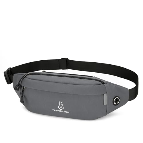 Jemora wasserdichte Hüfttasche aus Oxford-Stoff, Bauchtasche, Umhängetasche mit Kopfhöreranschluss zum Joggen und Wandern von Jemora