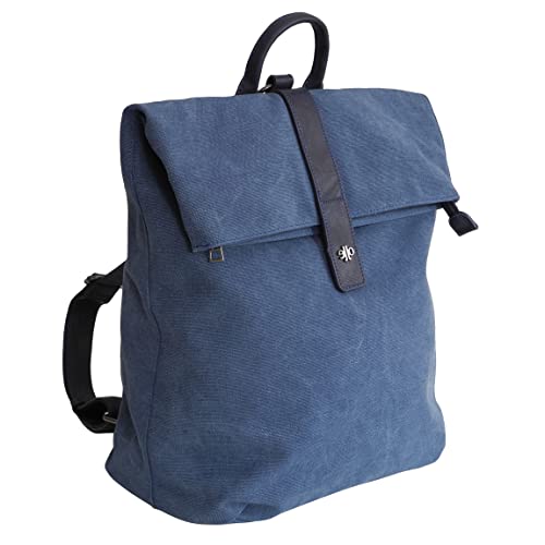 Moderner Canvas City Rucksack von Jennifer Jones - sehr geräumiger Damenrucksack Damentasche Woman's Bag (Blau) - präsentiert von ZMOKA® von Jennifer Jones - präsentiert von ZMOKA