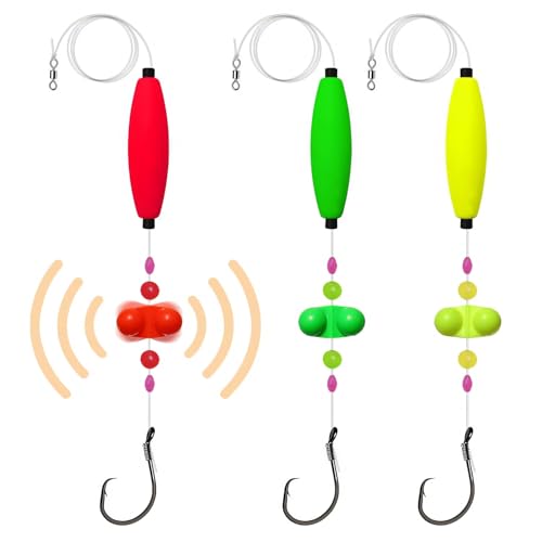 Jenshhch Catfish Angelschwimmer Angelhaken Mit Vorfach Set Für Welsangeln Und Hechtangeln - Kunststoff Schwimmer System Mit Rattle-Technologie Und Verstellbaren Gewichten (A) von Jenshhch