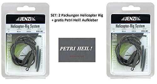 Jenzi Set: 2 Packungen Helicopter Rig (4 Sück)+ gratis Petri Heil! Aufkleber von Jenzi