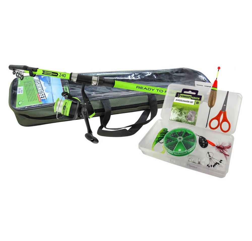 Jenzi Spinnrute Jenzi Tele Ruten Combo Green Concept, (1-tlg) von Jenzi