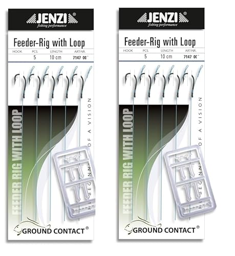 Set: 2 Packungen insgesamt 10 Stück Method Feeder von Jenzi - Vorfächer/Rig Hakengröße 6 oder 8 +gratis Petri Heil! Aufkleber (Hakengröße 6) von blntackle76