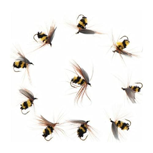 Fly Fishing Lures künstliche Fliegenbiener Köder gefälschte Insektenköder Haken für Forellen 10pcs, Bienenfischerei Köder von Jeorywoet