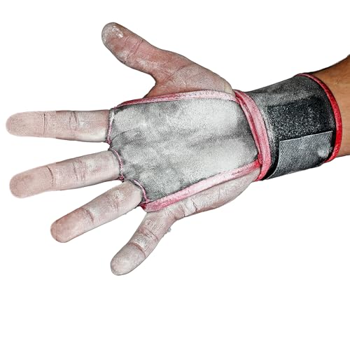 JerkFit WODies 2 in 1 Handgelenkbandage und Handflächenschutz (Rot, L) von JerkFit
