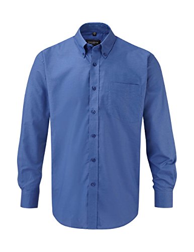 Russell Collection Hemd, Oxford, langarm, Große Größe M Bleu - Bleu bleuet von Unbekannt