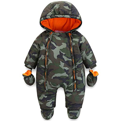 Baby Winter Overall Mit Kapuze Jungen Schneeanzüge mit Handschuhen und Füßlinge Warm Kleidungsset 12-18 Monate von JiAmy