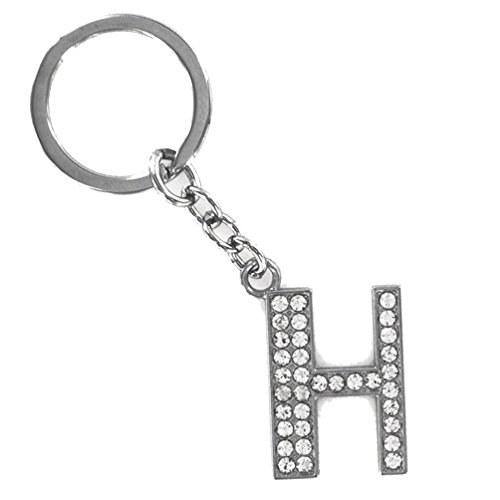 Bling Alphabet Schlüsselanhänger Initiale Buchstabe Unisex Strass eingelegter Schlüsselanhänger, h, Einheitsgröße, Kette, Strass von Jiacheng29