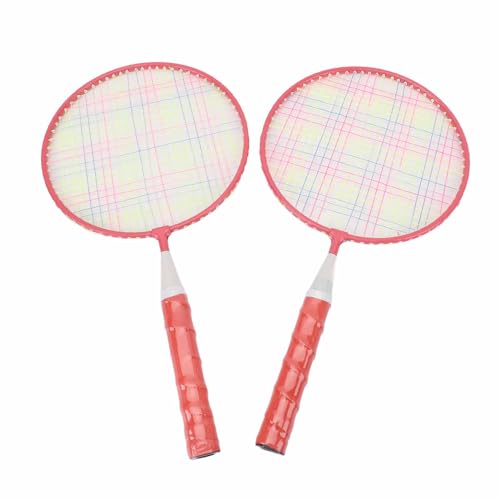 Badmintonschläger-Set für, Breitere Schlagfläche, Sport-Badmintonschläger, Elastisch, Leicht zu Greifen für Spiele Im Freien (Rot) von Jiawu