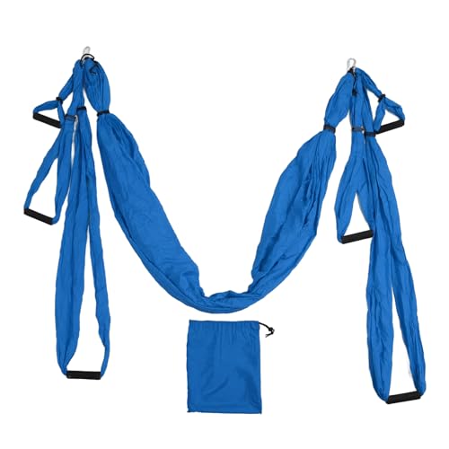 Jiawu Aerial Yoga-Schaukel-Set, Polyester-Baumwolle, Verstellbar, Verbessert die Flexibilität, Yoga-Hängematte, Hängeschaukel, Körperliche Bewegung für Drinnen und Draußen, (Tiefes Blau) von Jiawu