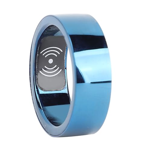 Jiawu Smart Ring Schrittzähler IP68 Wasserdicht Dunkelblau Gesundheitstracker Ring Schlafüberwachung Edelstahl für Fitness (20#) von Jiawu