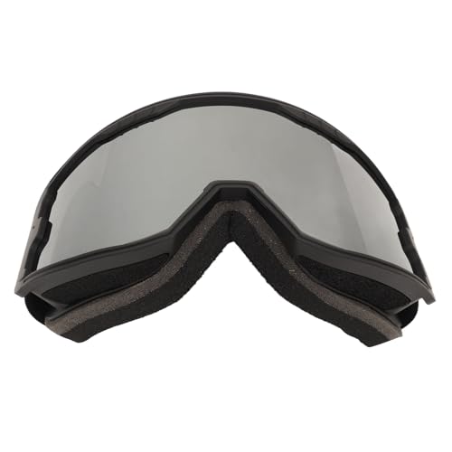 Jiawu Snowboardbrille, Doppelschichtige Antibeschlag-Schneebrille Zum Klettern in Verschneiten Bergen (Schwarzer Rahmen, silberne Linse) von Jiawu