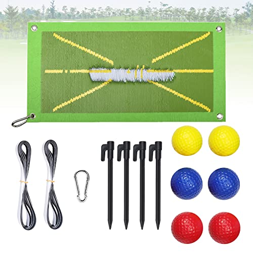 JidRMC 14 Pcs Golf Trainingsmatte Kit,50x25cm Golf Trainingshilfen Übungsmatte, Swing Detection Batting Trainingshilfen, für Outdoor, Lndoor Tragbare Swing Practice Mat von JidRMC
