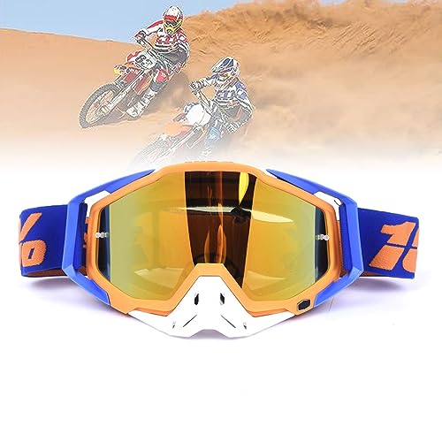 Hochwertige Motorradbrillen, Motocross Brille, Motocross-Brille Mit Verspiegeltem, Geeignet Für Motorräder, Rennwagen, Offroad-Rennen, Offroad-Motorräder, Mountainbikes, Ski- Oder Offene Helme Usw von Jilskl