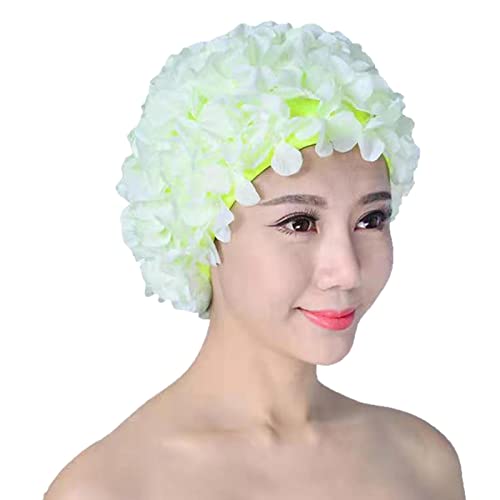 3D-Blumen-Badekappe – stilvolle Blumenkappen, Blumen-Badekappe für Damen, Turban-Badekappe für langes Haar, Badekappe, Ohrenschutz, einfach an- und auszuziehen Jimtuze von Jimtuze