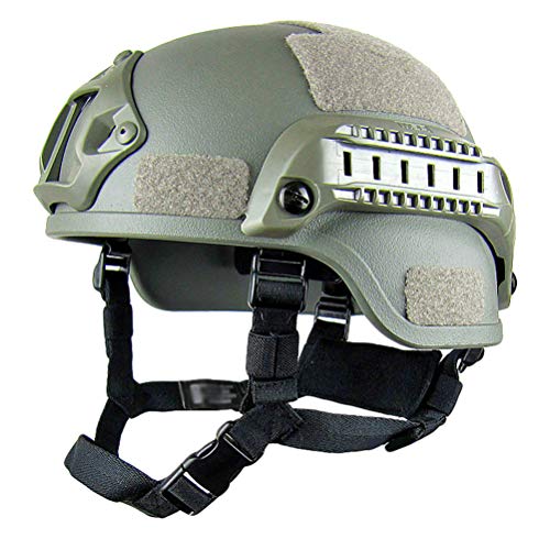 Jitong Taktischer Helm Militär-Stil Schutzhelm für Airsoft Paintball Outdoor-Sportarten Mountainbike Radfahren CQB Shooting - Armeegrün von Jitong