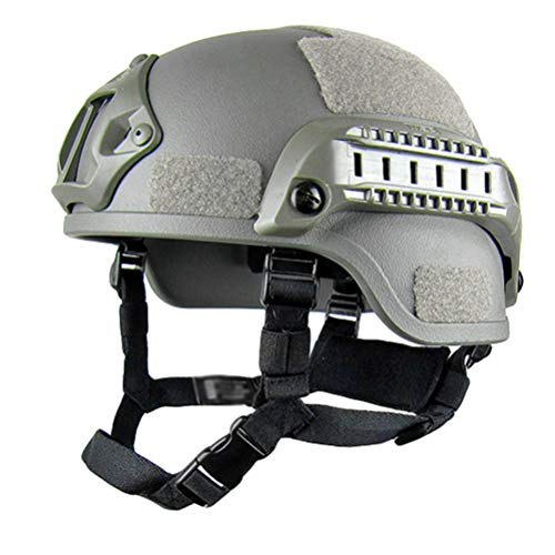 Jitong Taktischer Helm Militär-Stil Schutzhelm für Airsoft Paintball Outdoor-Sportarten Mountainbike Radfahren CQB Shooting - Grau von Jitong