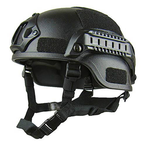Jitong Taktischer Helm Militär-Stil Schutzhelm für Airsoft Paintball Outdoor-Sportarten Mountainbike Radfahren CQB Shooting - Schwarz von Jitong