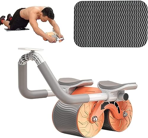 2023 New Wheels Roller, 14,96-Zoll-Bauchmuskeltrainer, Leichter 2-in-1-Bauchroller mit Kniematte für die Körperfitness, Bauchroller mit Ellbogenstütze für das Training von Joberio