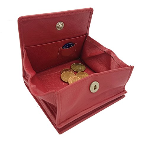 echt Leder Geldbörse Wiener Schachtel mit RFID Schutz Jockey Club Soft-Rindleder rot von Jockey Club