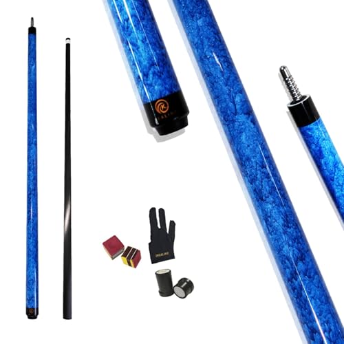 Jofarstep Billardqueue Carbon T700 Kohlefaser 142 cm XTC 12 mm Spitze Billardzubehör 1/2 Gelenk, handgefertigt, gerade für 8-Ball/9-Ball, 510-567 g, Blau von Jofarstep