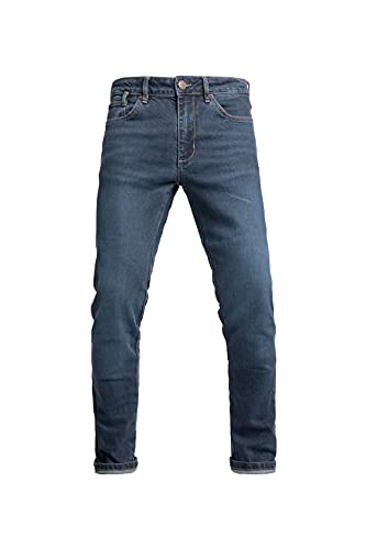 John Doe Pioneer Monolayer XTM Motorrad Jeans Herren Protektoren Indigo 31/32 von John Doe