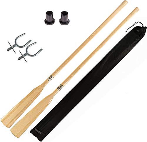 John Paddle Set: 1 Paar (2 Stück) Paddle, 1 Paar(2 Stück) Dolle aus Edelstahl und 1 Paar (2 Stück) Manschette mit Rudertasche (180 cm, Mit Rudertasche) von John Paddle