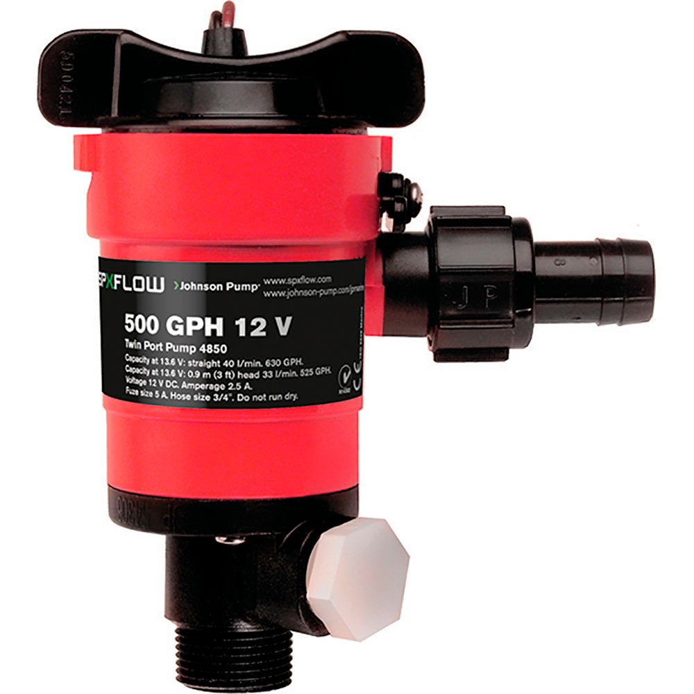 Johnson Pump Dual Port Pump 189-48103 Rot,Schwarz 1250 GPH von Johnson Pump