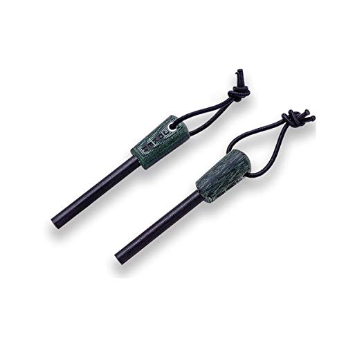 Joker Feuerstahl PD09, grünes Leinenmaterial mit schwarzer Leine, Werkzeug zum Angeln, Jagen, Camping und Wandern von Joker