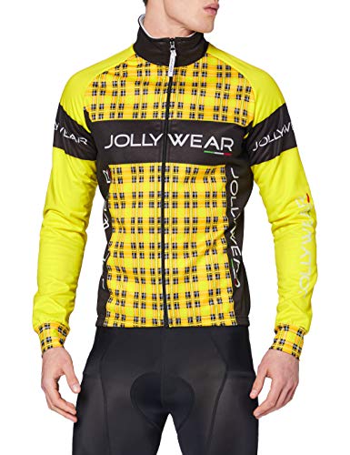 Jolly Wear Herren Fahrrad Winterjacke Funktions mit Winddichter Membran Tweed, Gelb, M, GIUB_TWEED_Y von Jolly Wear