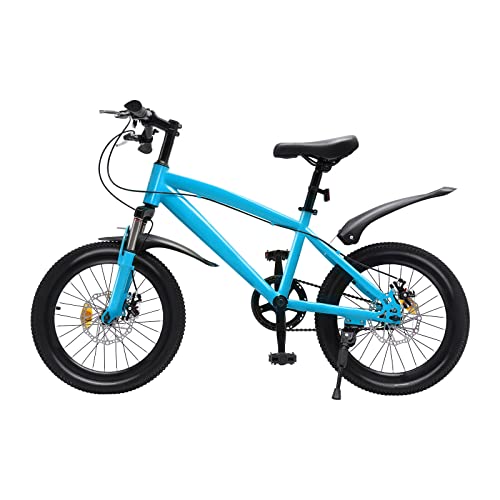18 Zoll Kinderfahrrad, Mountainbike, MTB Fahrrad, Jungen Mädchen Fahrrad, Fahrrad, mit Schutzblechen und Sicherheitslicht Fahrradpumpe (blau) von Jolre