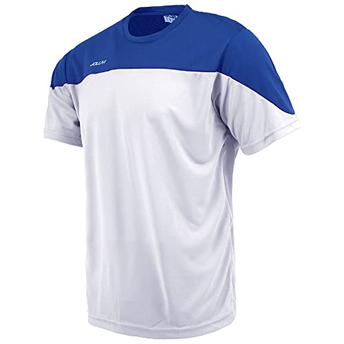 Joluvi Unisex Agur Manga Corta Camiseta Unterhemd, Weiß/Echt Blau, One Size von Joluvi