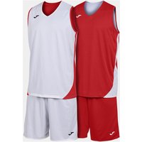 JOMA Kansas Basketballtrikot + Shorts Set Kinder 602 - rot/weiß 164 von Joma