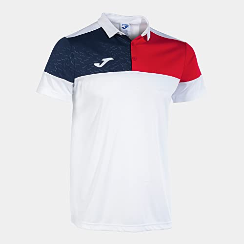 Joma Kurzarm-Poloshirt Mann Crew V Weiss rot Marineblau von Joma