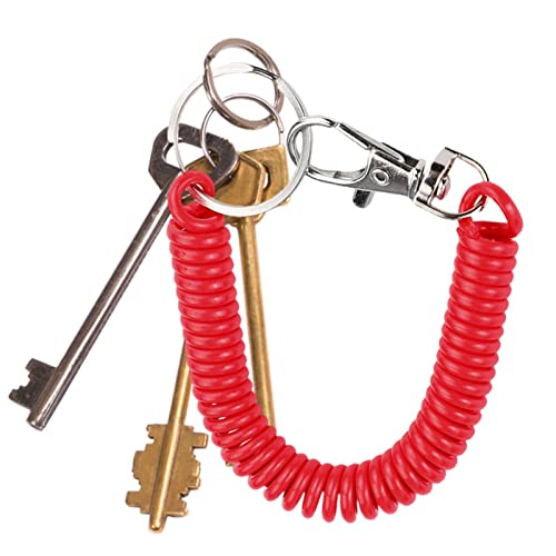 Jomewory Angelschnur mit Spiralbindung, spiralförmig, mit Kordelzug, Spiralfedern, Schlüsselband, Schlüsselband, Schlüsselband, Schlüsselband, rot, 1 von Jomewory