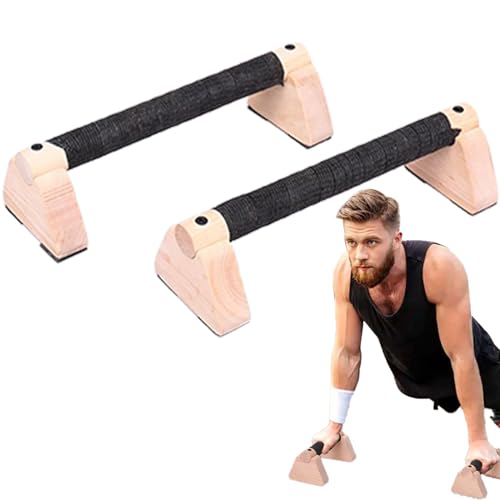 Liegestützgriffe, Parallettes Professionelle Handstandstütze | 2er-Set Gelenkschonende Liegestützgriffe aus Massivholz mit Anti Rutsch Griff für Balance & Krafttraining 。。 von Jongyumo