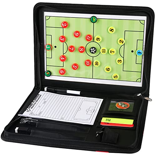 Jooheli Multifunktional Taktiktafel - Fussball/Basketball/Volleyball/Handball,Magnetische Taktikmappe mit Tasche,Stifte,Radiergummi,Trainermappe von Jooheli