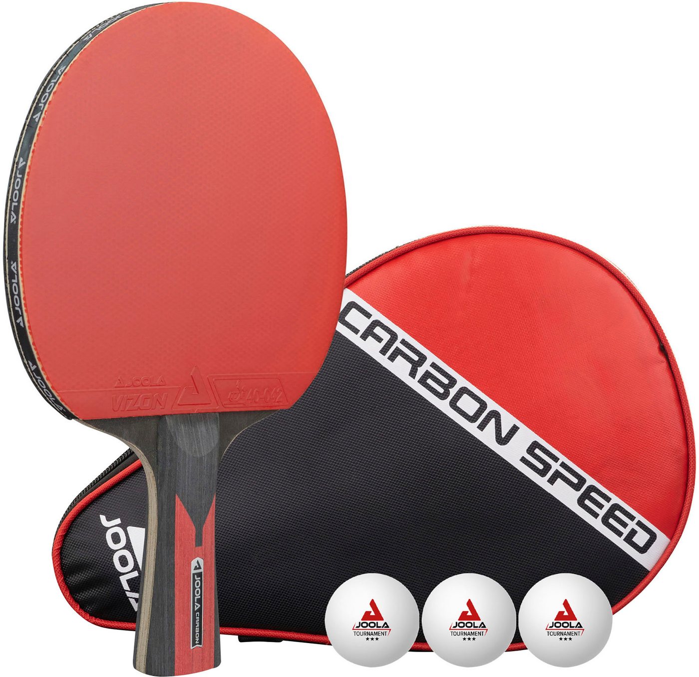 Joola Tischtennisschläger TT-BAT Carbon Speed (Set, mit Bällen, mit Schlägerhülle) von Joola
