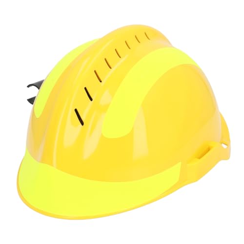Bauschutzhelm, Verstellbares Futter, Geschlitzt, Verstellbare Passform, Geschlitzter Helm, Stoßdämpfend für Notfallrettung (Gelb) von Jopwkuin