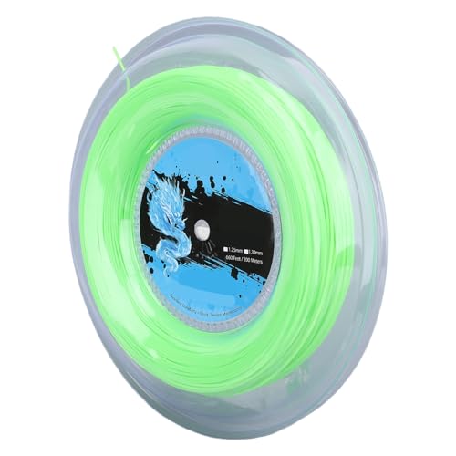 Jopwkuin Reel Tennissaite, Abriebfeste Tennisschlägersaite aus Polyester, 200 M, Fluoreszierendes Grün, Hohe Belastbarkeit für das Training von Jopwkuin