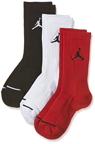 Nike Unisex jumpman crew Socken, Black/White/Gym Red, L EU von Jordan