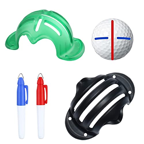 Golf Ball Markers Golfball Markierer Golfball Marker Liner Marker Golfball Puts Clip Template Alignment Tool mit Stiften 2 PCs von Jorzer