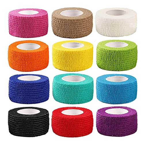 Jorzer Selbstklebiger Verband selbstklebbar atmungsaktives Tierband Tape Nicht gewebter elastischer zusammenhängender Verpackung 12PCS Sporting Waren von Jorzer
