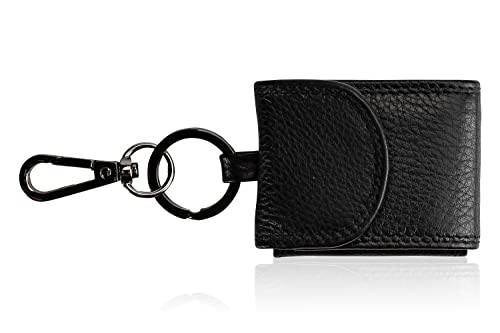 kleine Mini Jeans Börse Leder schwarz mit Fach für Ihren Einkaufswagenchip von Josephine Osthoff Handtaschen-Manufaktur
