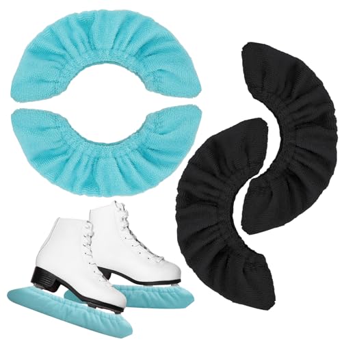 Jostift 2 Paare Schlittschuhe Kufenschoner Microfaser Eislaufkufen-Schoner für Hockeyschlittschuhe, Eiskunstlaufschuhe und Eislaufschuhe, L von Jostift
