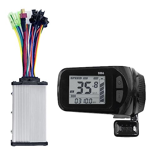 Jowsst E-Bike LCD Instrument Display and Sine Wave Controller Set, Fit for 24V/36V/48V/60V Scooter, 350W Power, 6-Pin Interface, Includes Thumb Gas, Highlighted Design von Jowsst