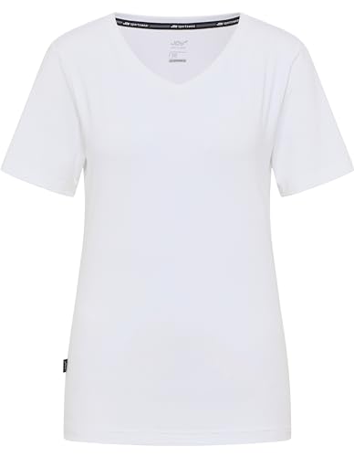 Joy Sportswear Zamira T-Shirt für Damen aus atmungsaktivem Elasthan, Hochwertiges Sportshirt im Kurzarm-Schnitt mit elegantem V-Ausschnitt 40, White von Joy Sportswear