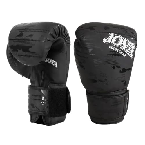 JOYA Kickbox Handschuhe Camo V2 - Schwarz 14 oz - Hergestellt aus hochwertigem Kunstleder - Kampfsport Sparring Handschuhe - Muay Thai Kickboxen - Boxhandschuhe - Punchinghandschuhe Joya Fight Gear von Joya Fight Gear