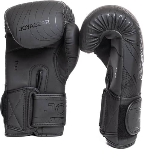 JOYA Kickbox Handschuhe Essentials - Schwarz 10 oz - Hergestellt aus hochwertigem Kunstleder - Kampfsport Sparring Handschuhe - Muay Thai Kickboxen - Boxhandschuhe - Punchinghandschuhe Joya Fight Gear von Joya Fight Gear