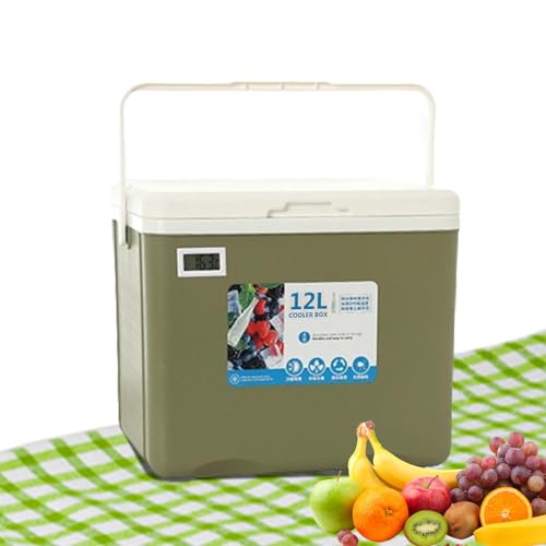 Isolierte Kühlbox - 12L Camping-Kühlbox | Auto Isolierte Aufbewahrungsbox | Lebensmittelbehälter Für Picknick-Angelausflüge von Joyivike