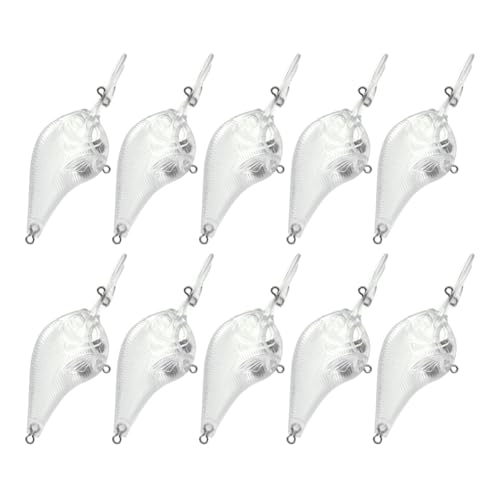 Joyzan Unlackierte Angelköder, 10 Stück Blank Hartköder Set Crankbait Unlackiert Hartköder Angelköder Tackle DIY Zubehör für DIY Angelgerät 10 g von Joyzan